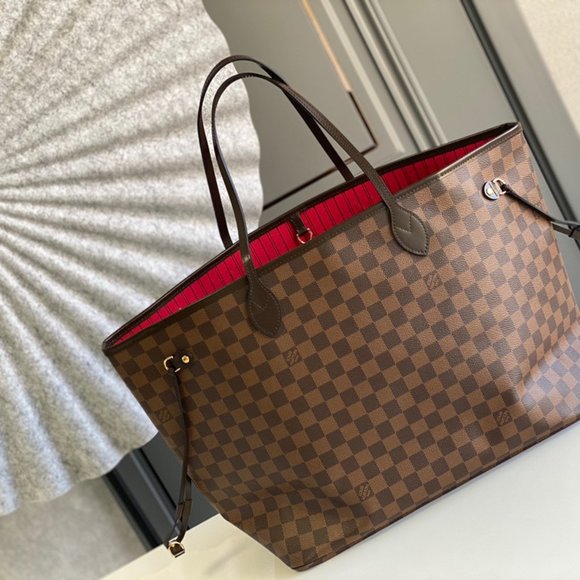 Louis Vuitton Monogram Neverfull MM Brown Red Bag - Picture 3 of 9